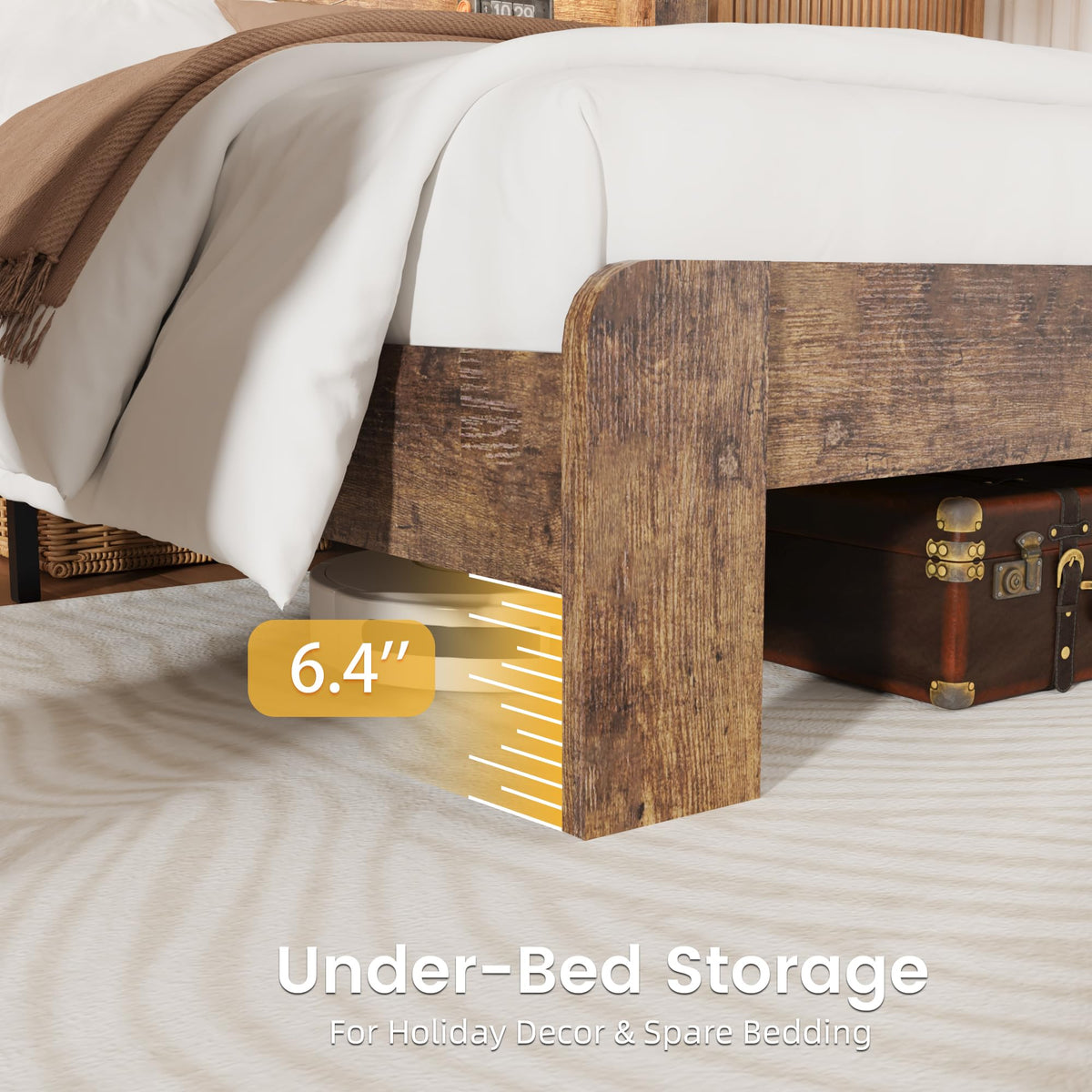 Queen Bed Frame with Wooden Headboard O1993