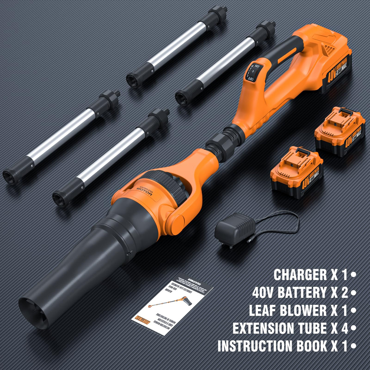 40V Cordless Leaf Blower 580CFM 180MPH C7349