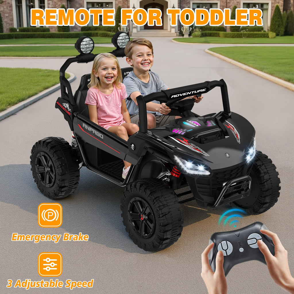 24V Ride on Toy with 4 x 200W Motors, Black F127