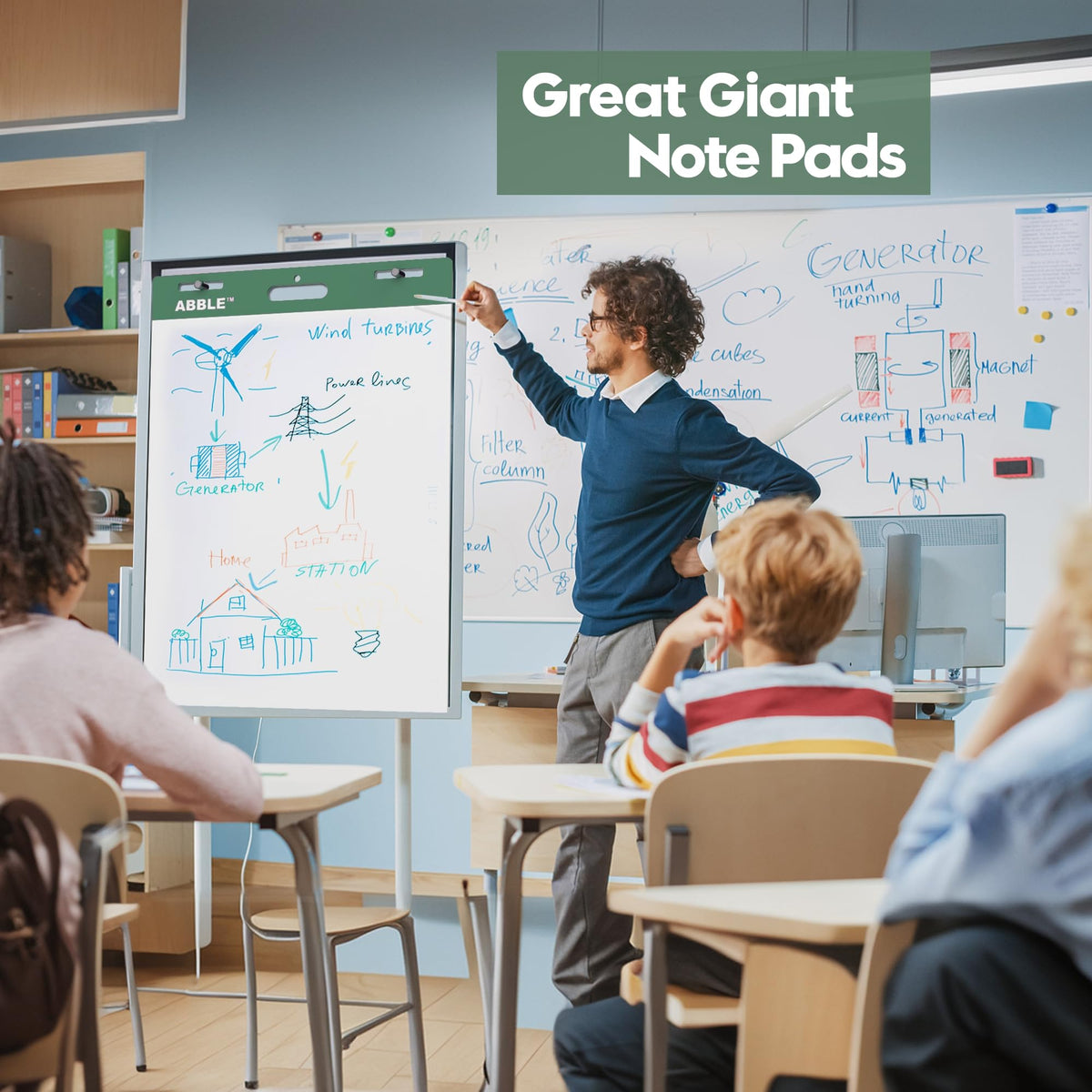 Super Sticky Easel Pad, 25 x 30 Inches, 30 Sheets/Pad, 8 Pads/Pack, Green G728