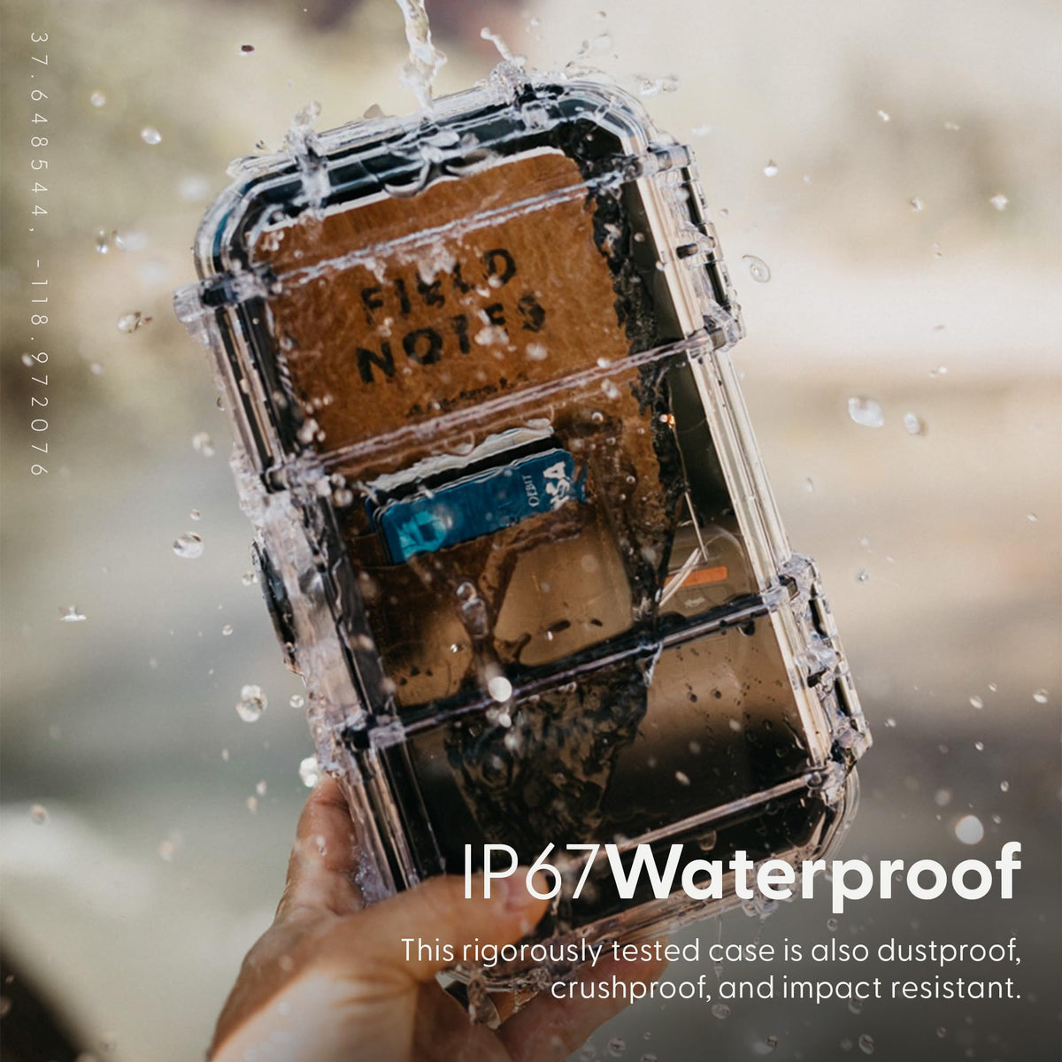 Clear Waterproof Dry Box Protective Case Colored Rubber Insert X642553