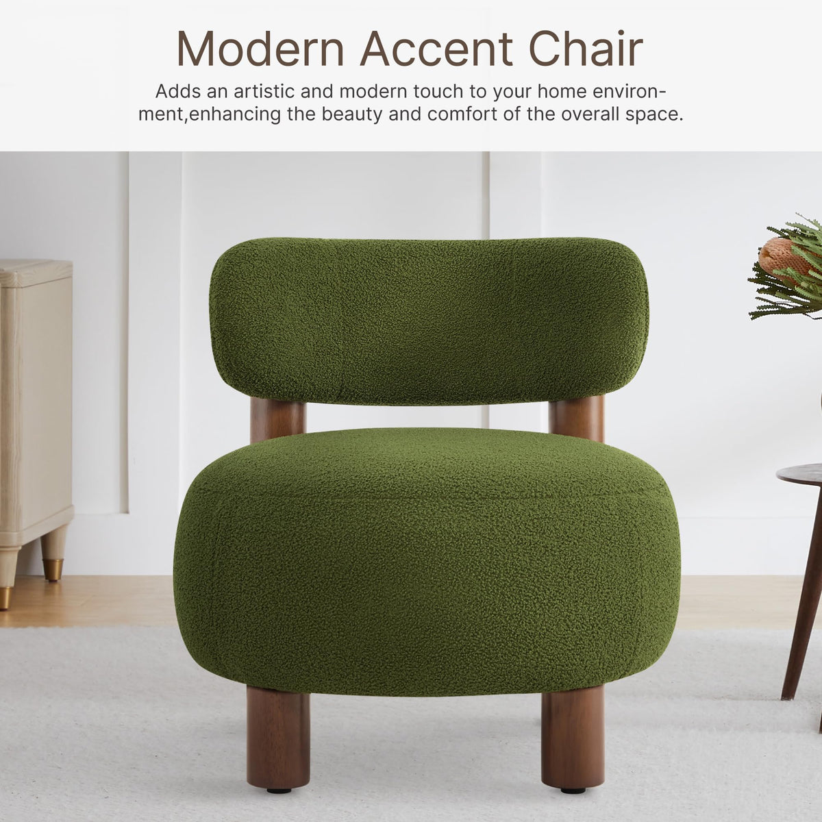Green Boucle Accent Chair Set of 2 A4026