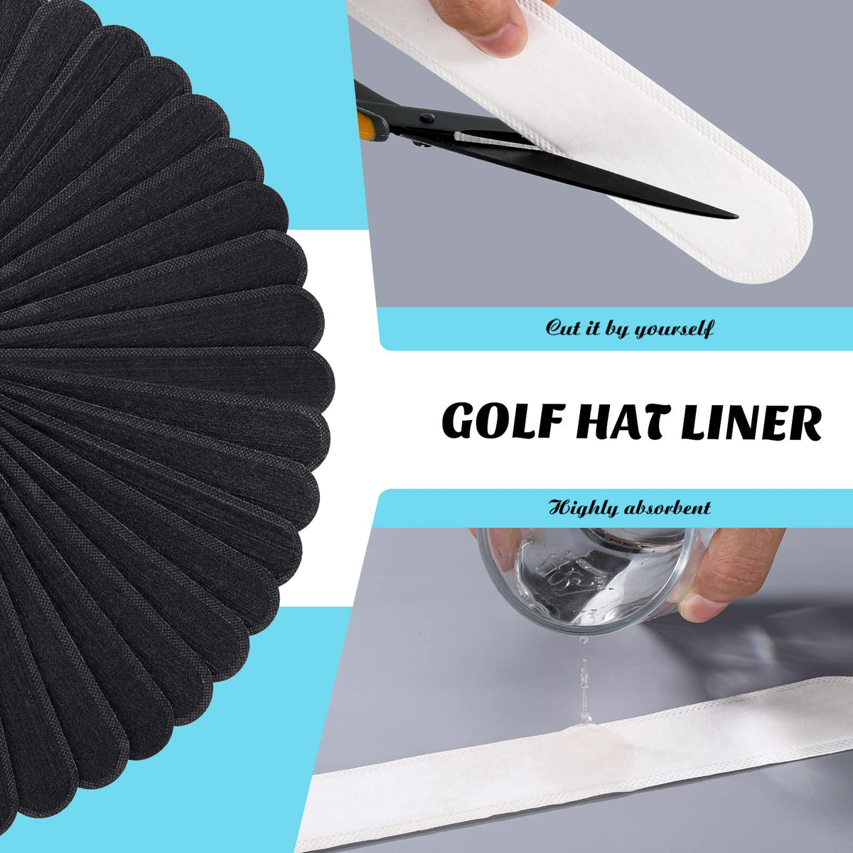 30 Pcs Disposable Hat Sweat Liner O657461