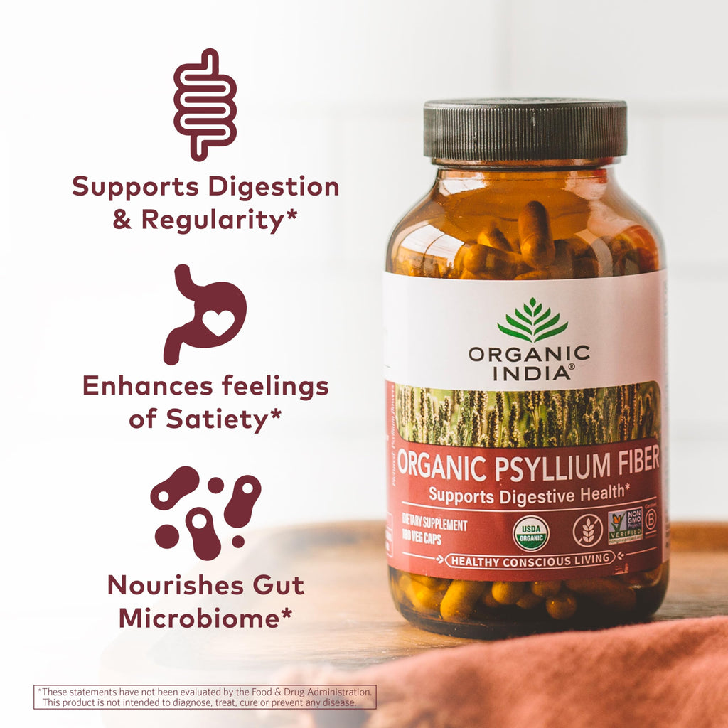 Psyllium Husk Capsules Fiber Supplement Vegan 180 Count H425