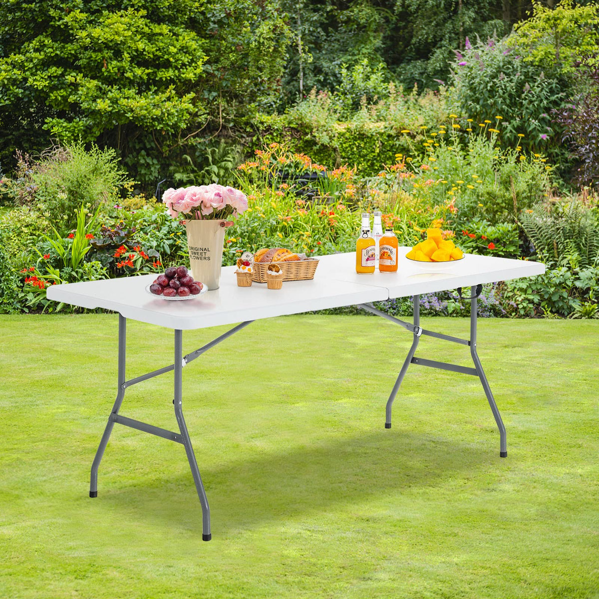 White 6ft Folding Plastic Table M39662