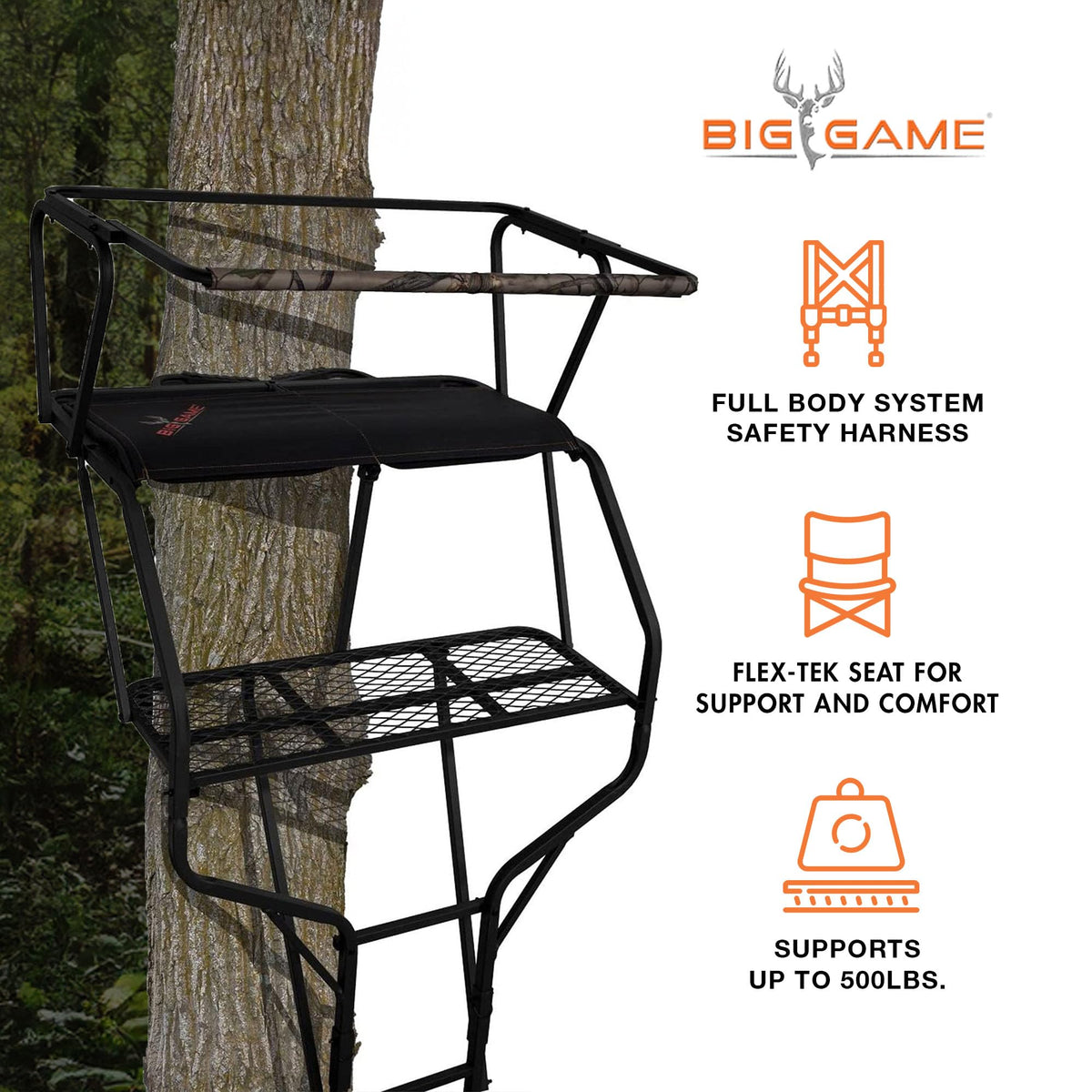 2 Person 18 Foot Tall Portable Hunting Tree Ladder Stand (2 Pack) Q9155