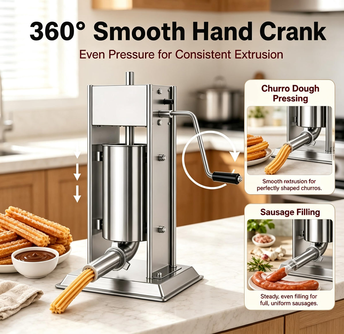3-in-1 Manual Sausage Stuffer 15LB A3546