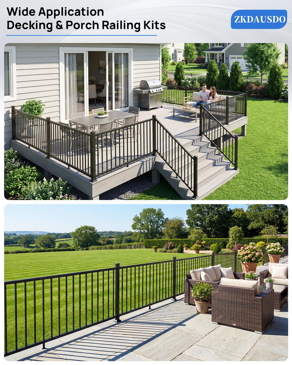 6 ft. W Aluminum Stair Railing Kit V86002