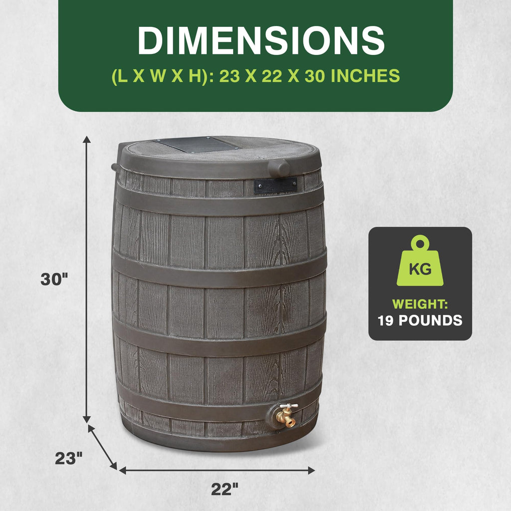 50 Gallon Oak Water Collection Barrel X3822