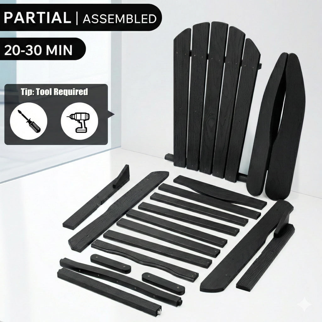 Folding Solid Cedar Wood Adirondack Chair N1411