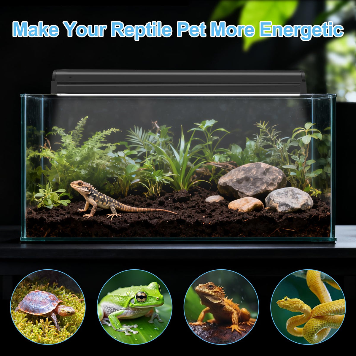 8W 10.0 UVB Reptile Light Fixture Combo Kit 12inch K137409