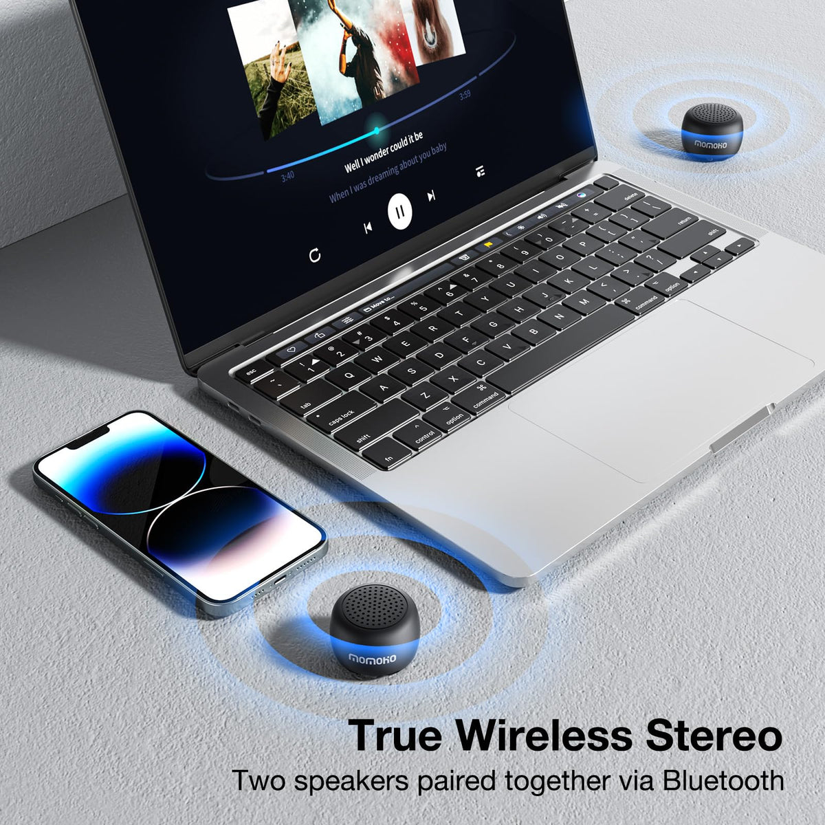 Black Mini Bluetooth Speaker with Built-in Mic V41549