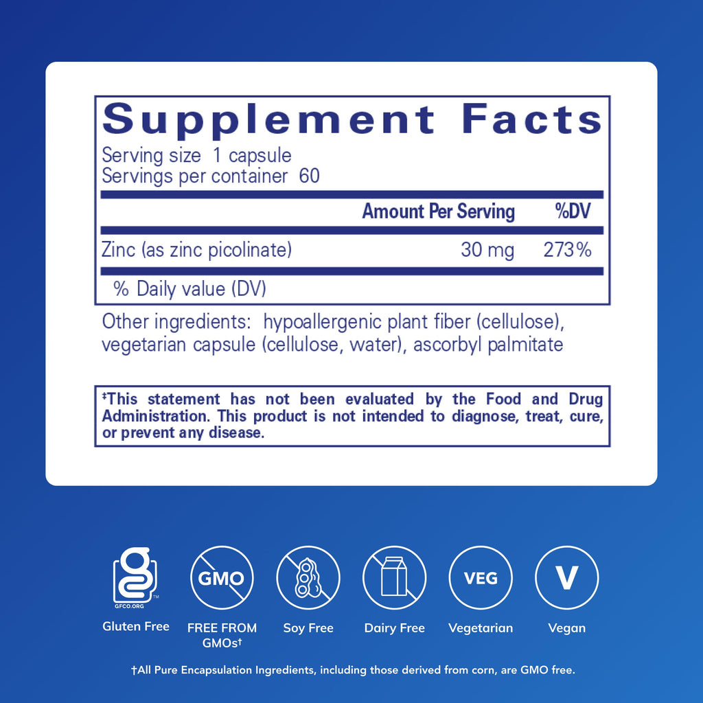 Zinc 30 mg, 60 Capsules V164872