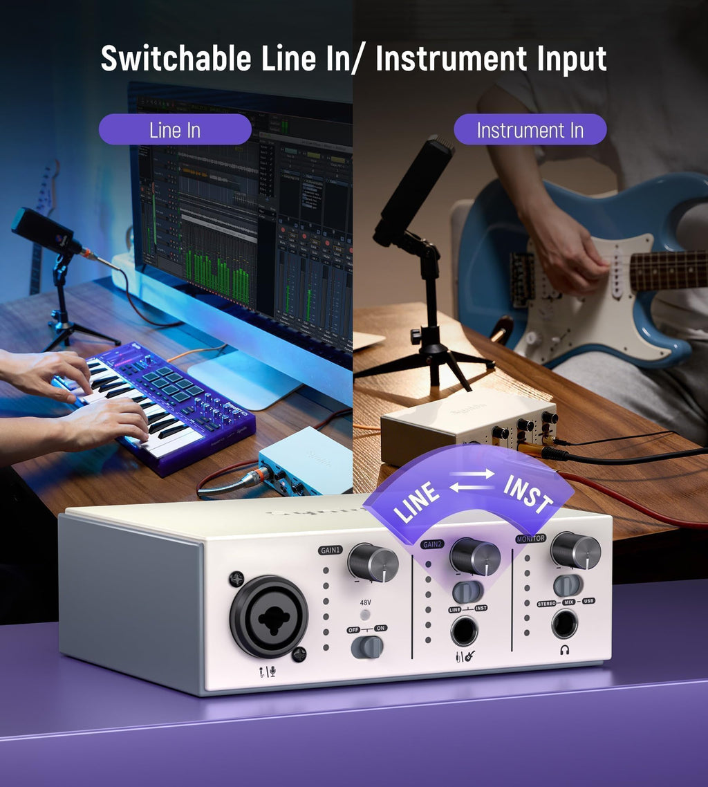 USB C Audio Interface Silver H215