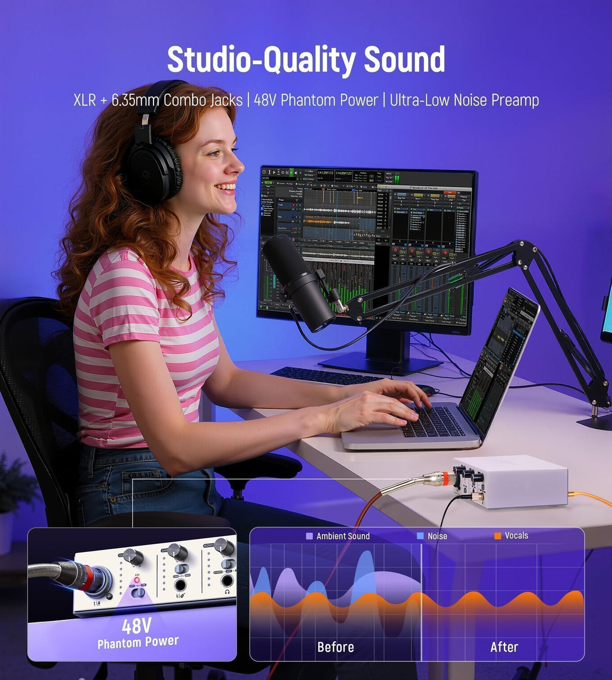 USB C Audio Interface Silver H215