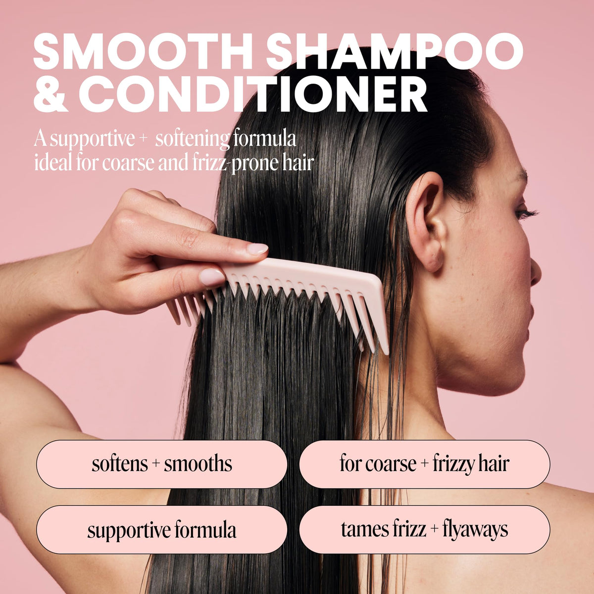 Smooth Shampoo + Conditioner Set 2 Count 27 oz Coconut Oil Shea Butter Q6658