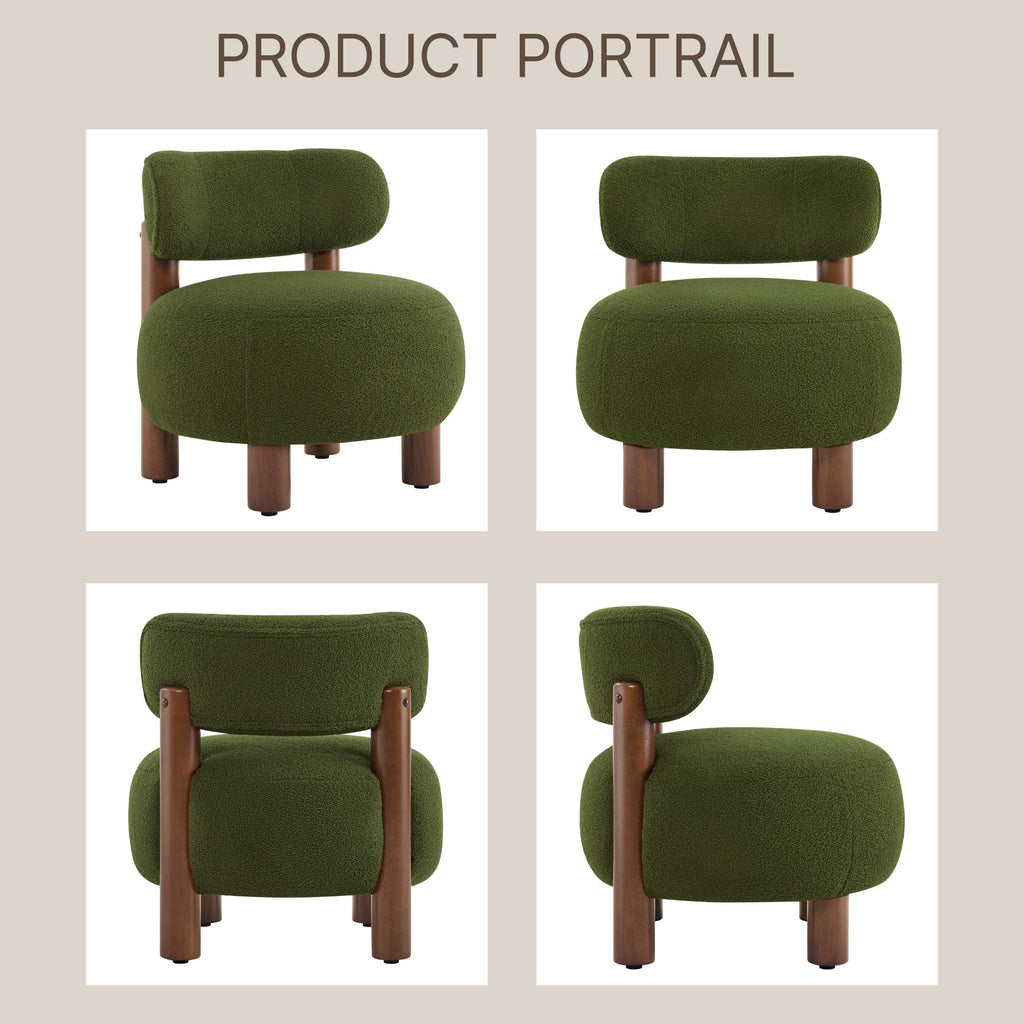 Green Boucle Accent Chair Set of 2 A4026