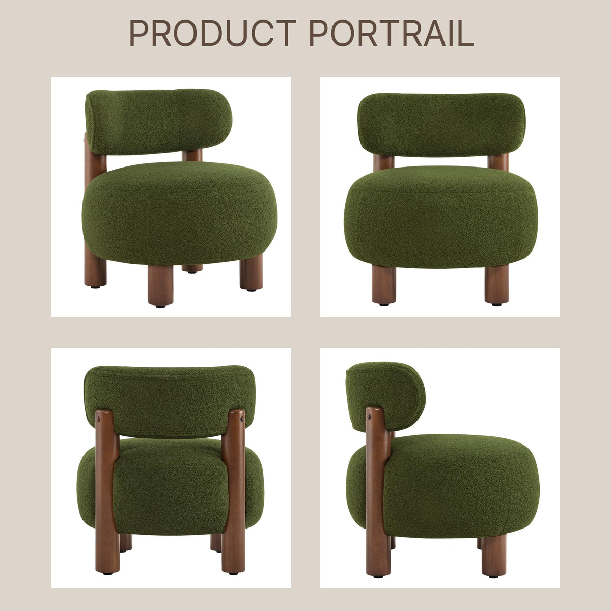 Green Boucle Accent Chair Set of 2 A4026