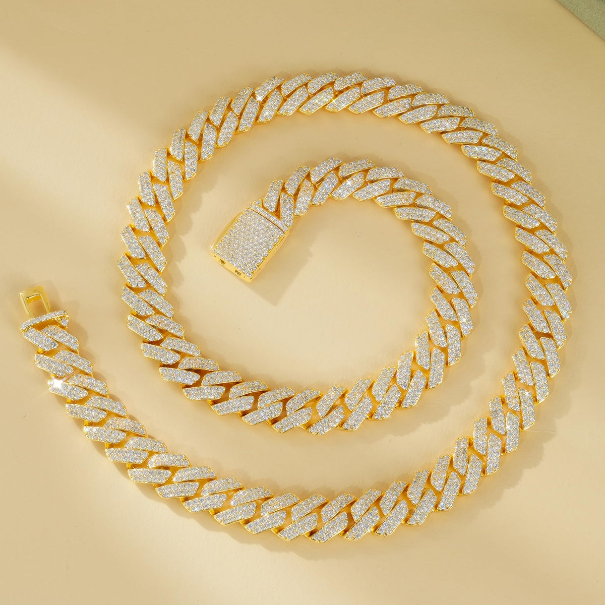 Miami Cuban Link Chain with 5A CZ 18K Gold Plated X557553