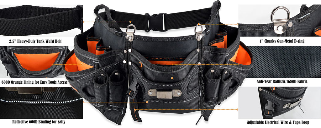 Heavy-Duty 18-Pocket Tool Belt K66709