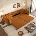 King Velvet Pull Out Sleeper Sofa with Ottoman D9221