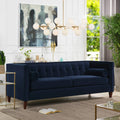 Dark Navy Blue Performance Velvet Tufted Sofa U126