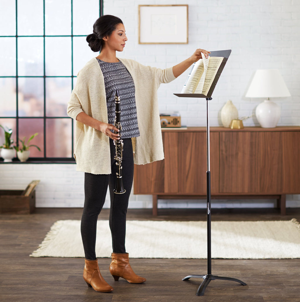 Portable Height Adjustable Black Metal Sheet Music Stand R358513