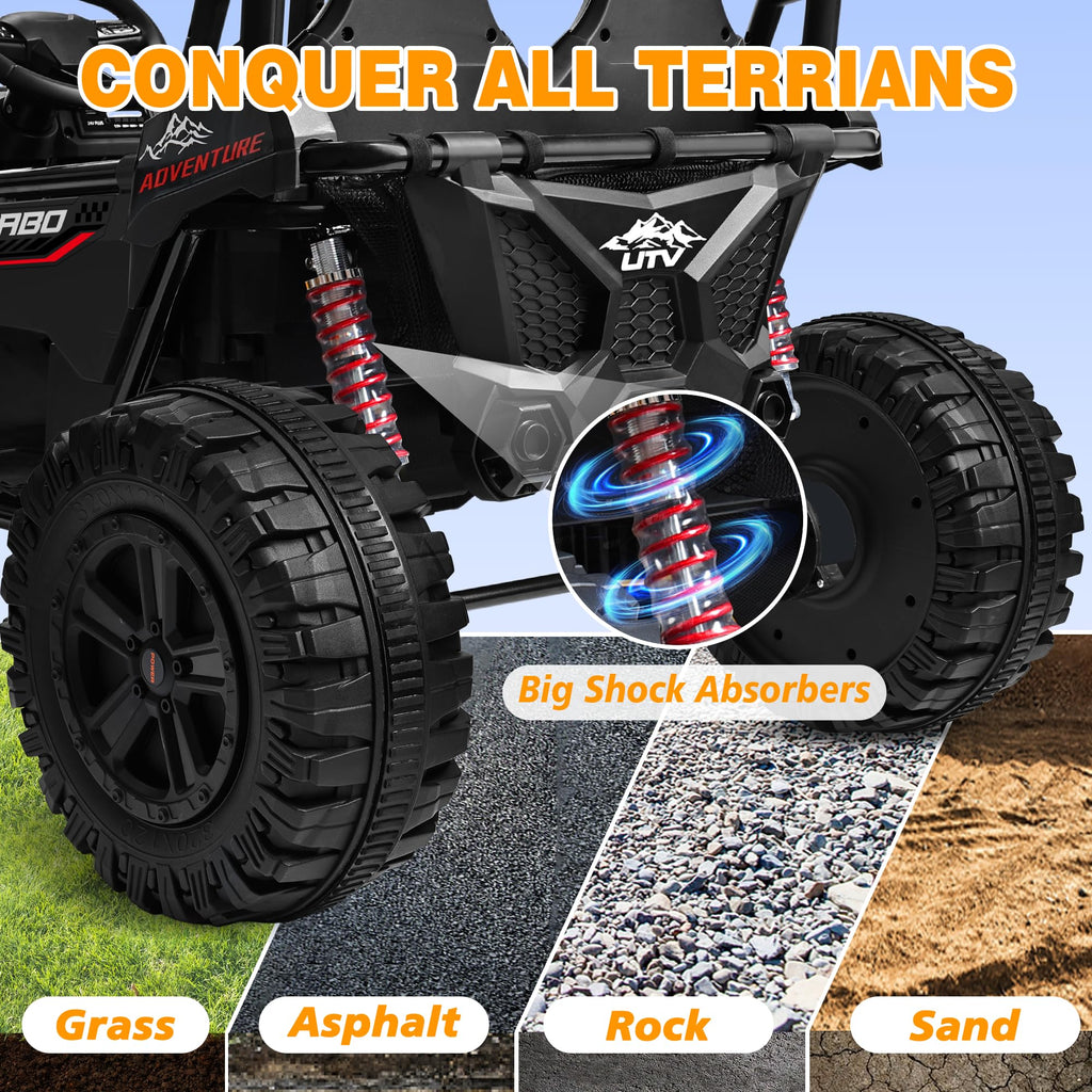 24V Ride on Toy with 4 x 200W Motors, Black F127